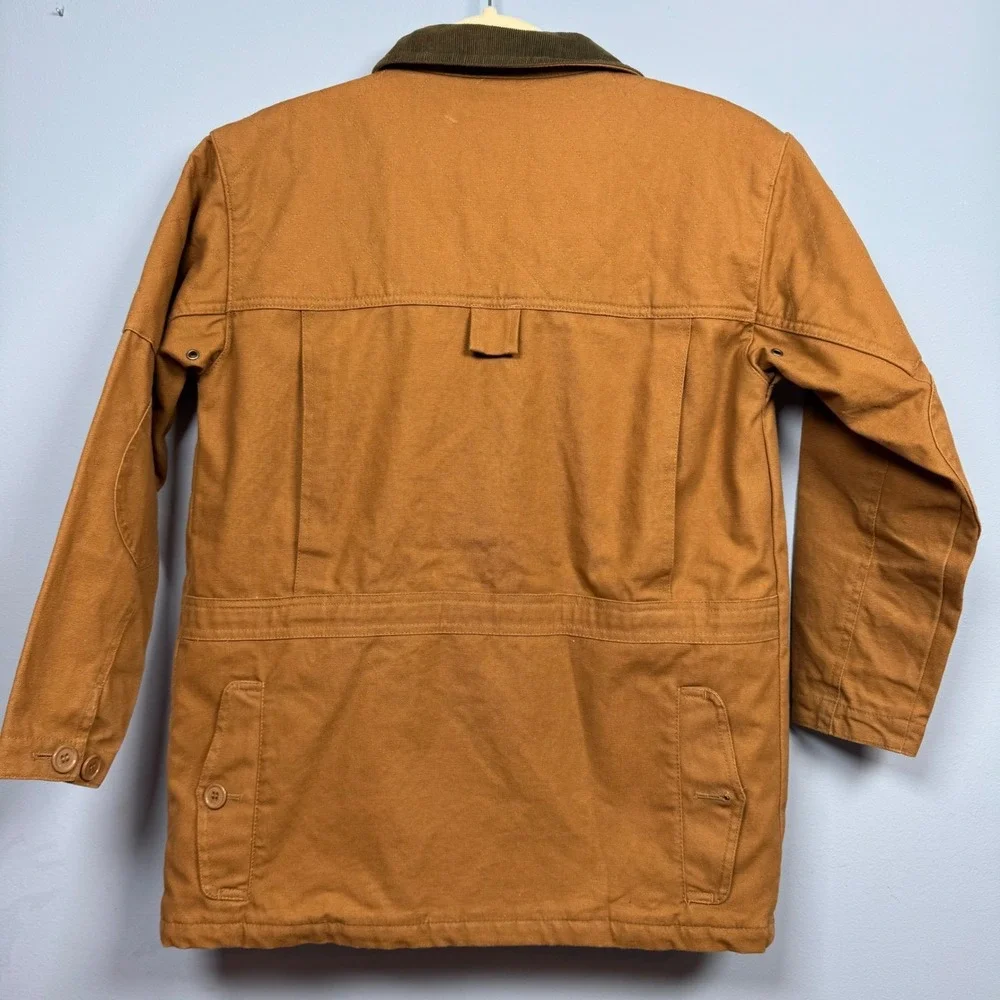 VTG Cabelas Outdoor Gear Hunting Jacket Youth Boys L Brown Canvas Corduroy Chore